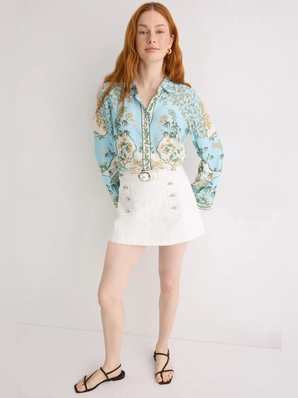 *Flawed RTR Derek Lam Placed Print Button Up Shirt (0330)